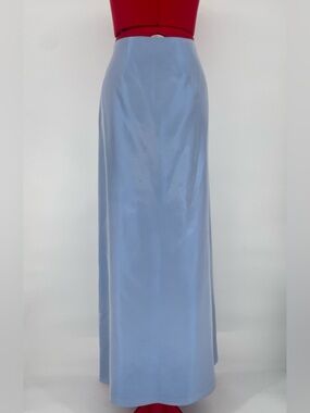 90s/Y2K Light Blue Iridescent Taffeta Maxi Length Formal Skirt By Occasions